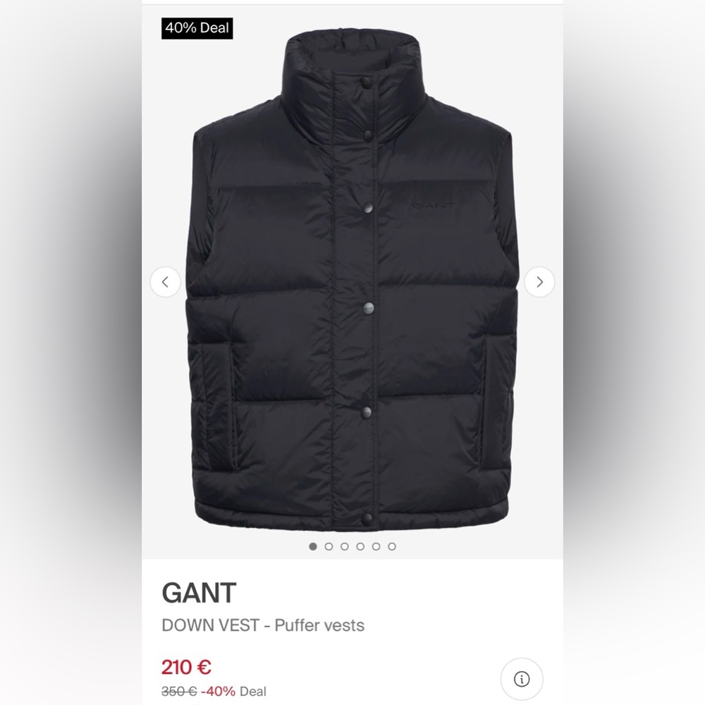 GANT Cloud Down Vest in Cocao Brown Size Small NWOT - Picture 13 of 13